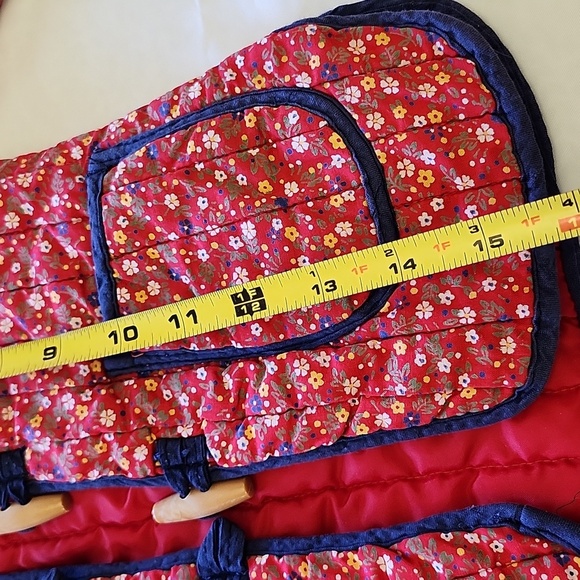 Vintage Girls Tang Suit Quilted Red Floral Jacket Toggle Closure Mandarin Collar - Picture 9 of 9